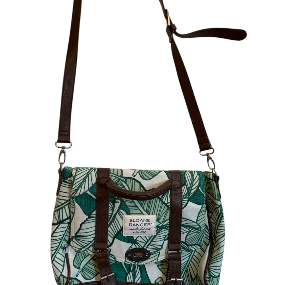 Sloane Ranger Green Leaf Crossbody Bag